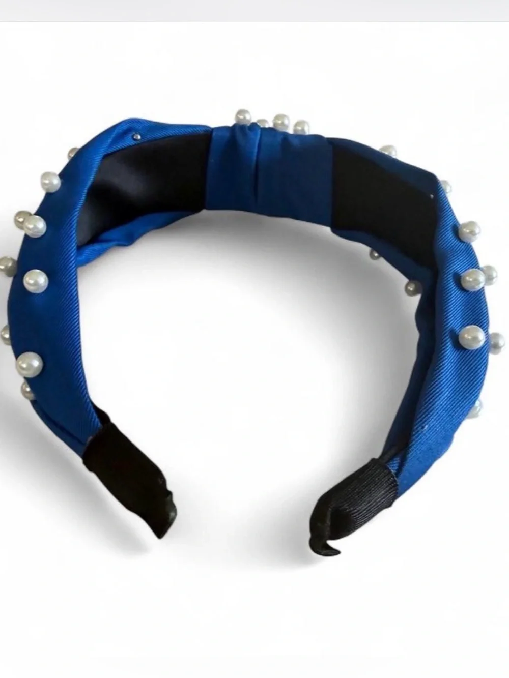 🛍️3/$15 Blue Pearl-Embellished Knot Headband hair accessories new
